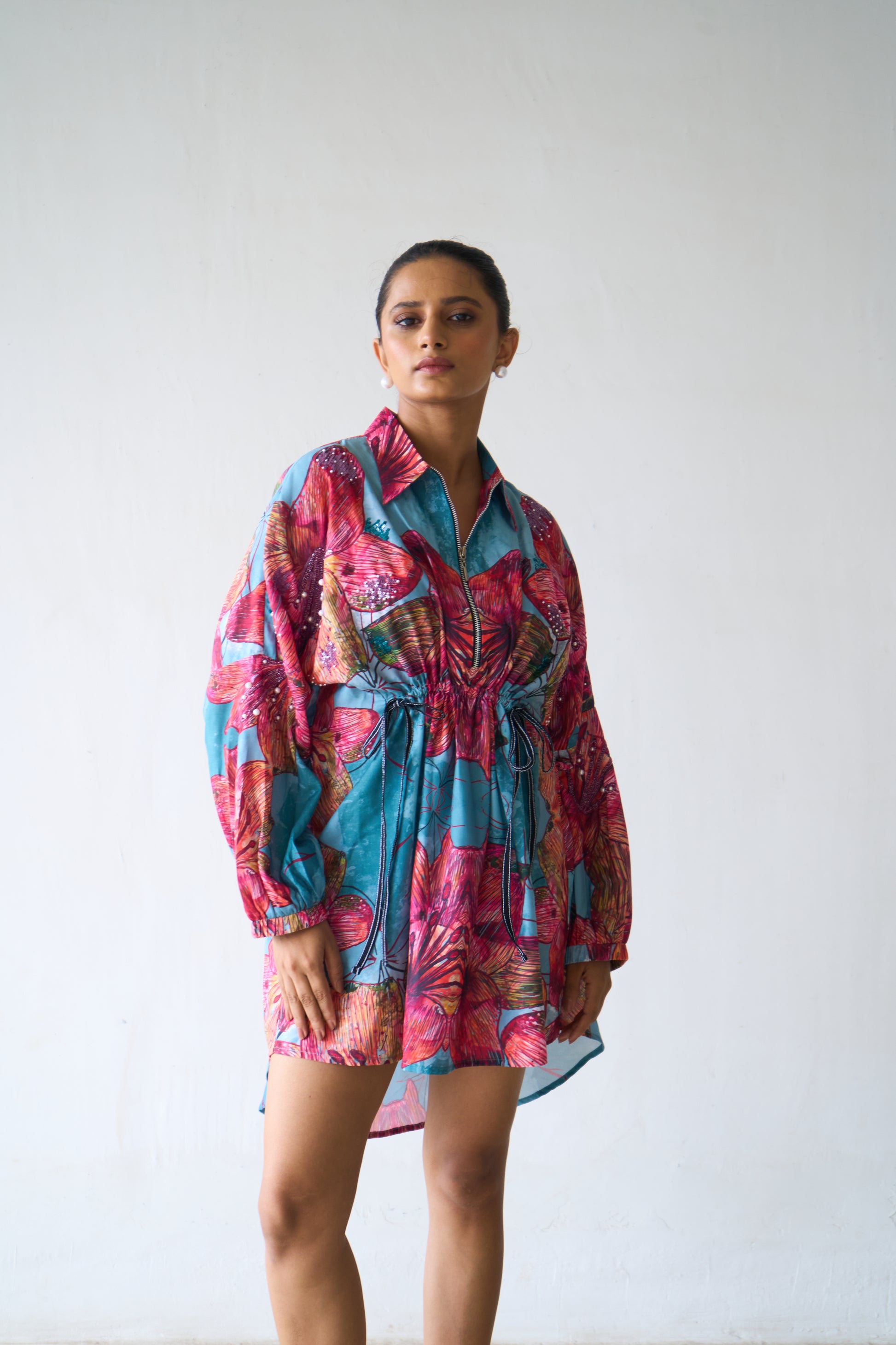 Coral Blue Shirt Dress.