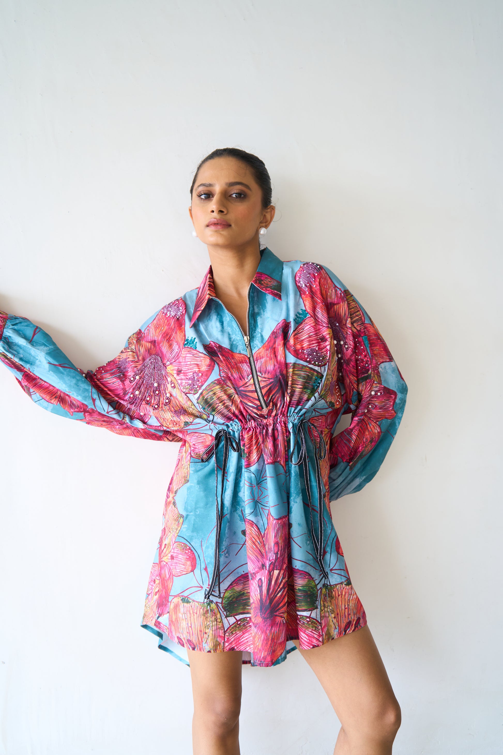 Coral Blue Shirt Dress.