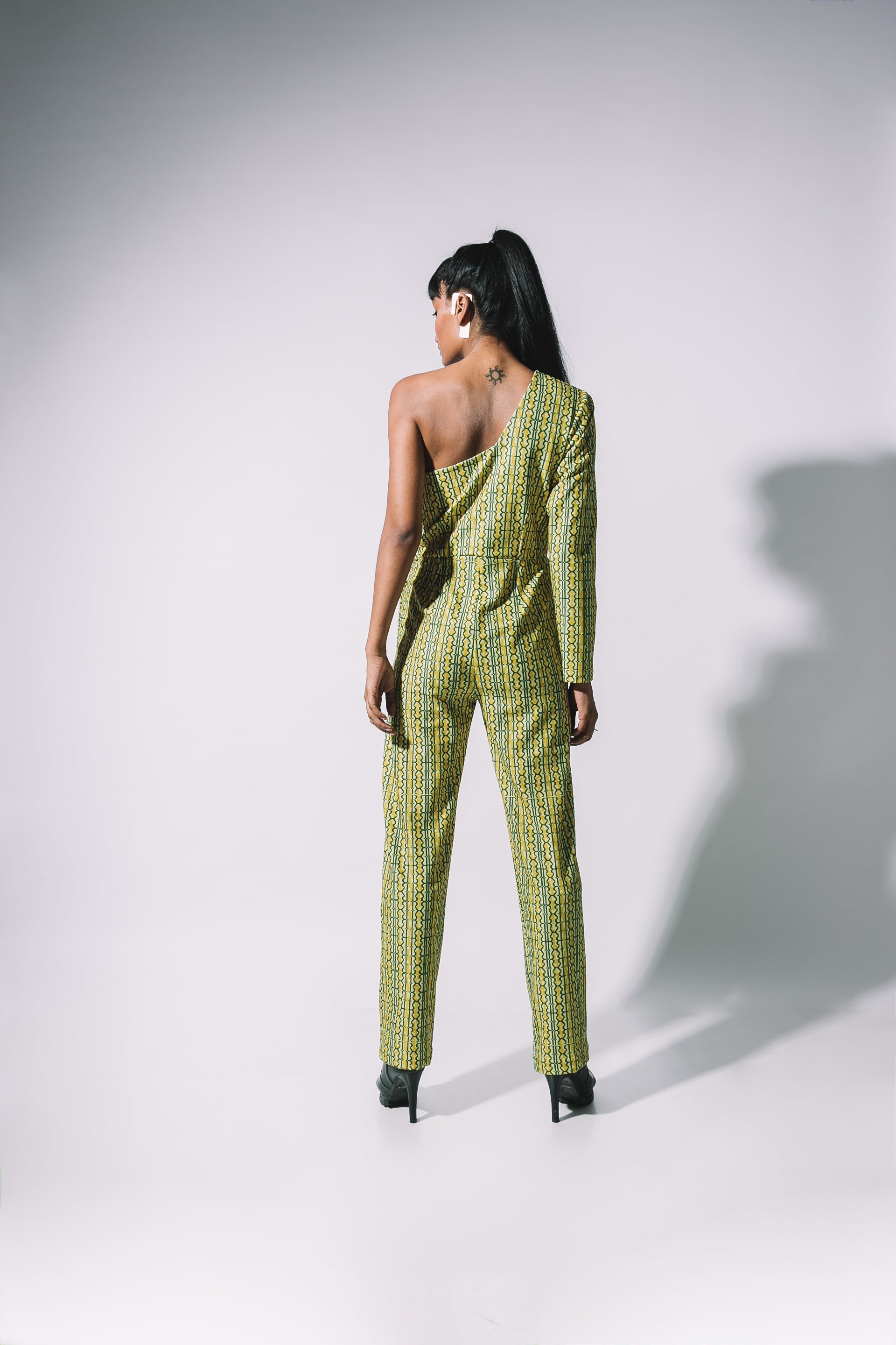 Yellow One shoulder Jumpsuit