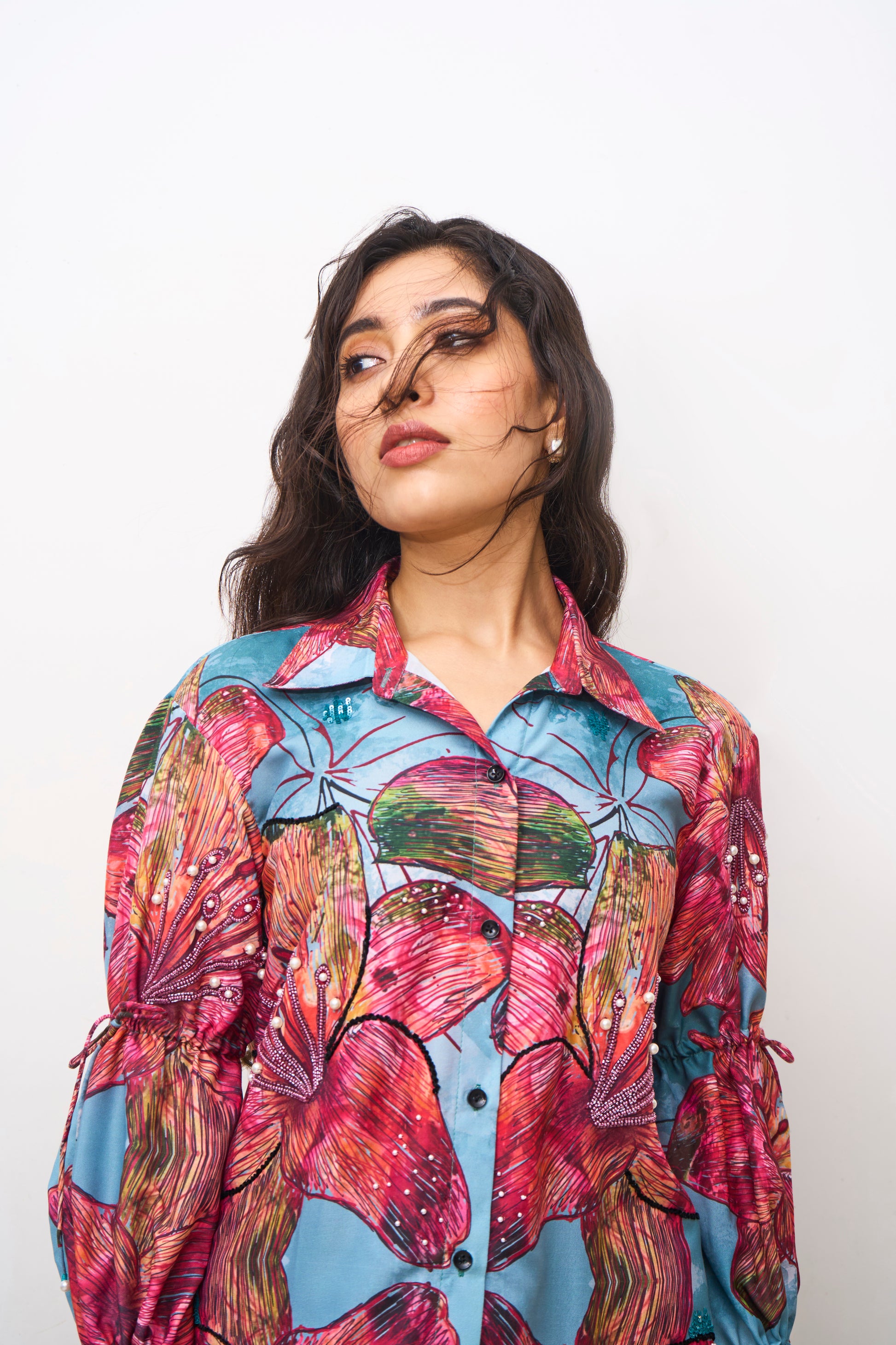 The Coral Blue Oversized Shirt