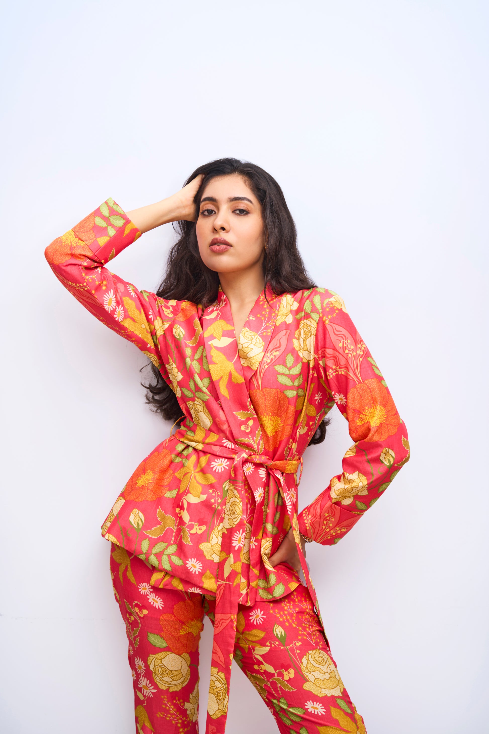 Crimson Red Wrap Co-ord Set