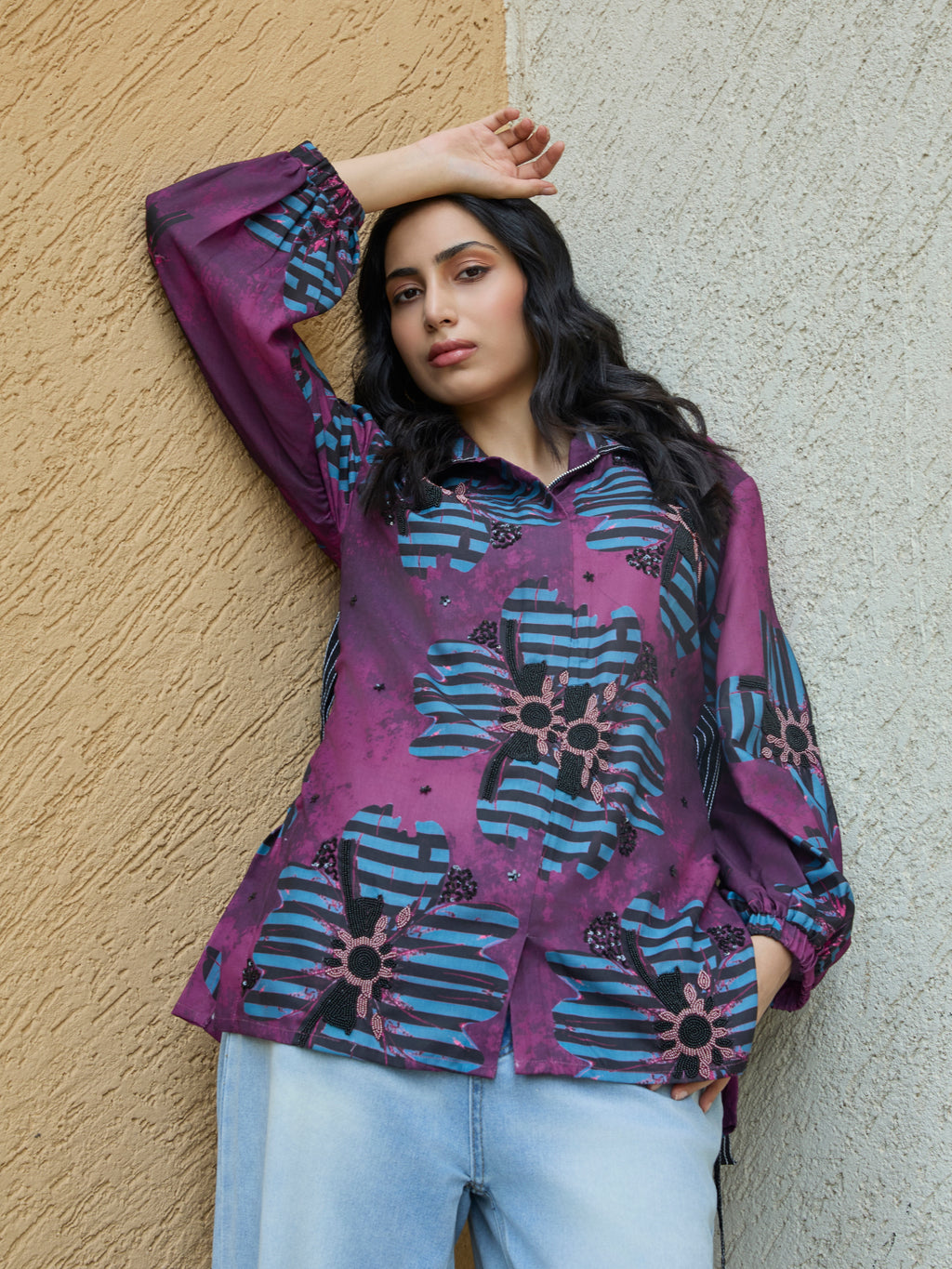 The Bloom Shirt (Colorway: Wine)