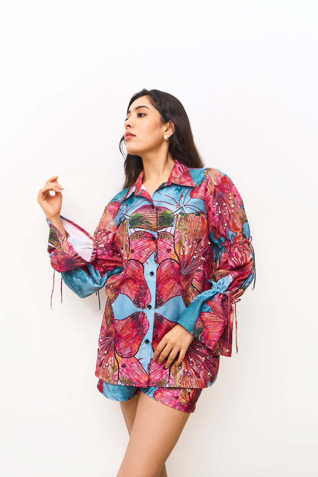 The Coral Blue Oversized Shirt