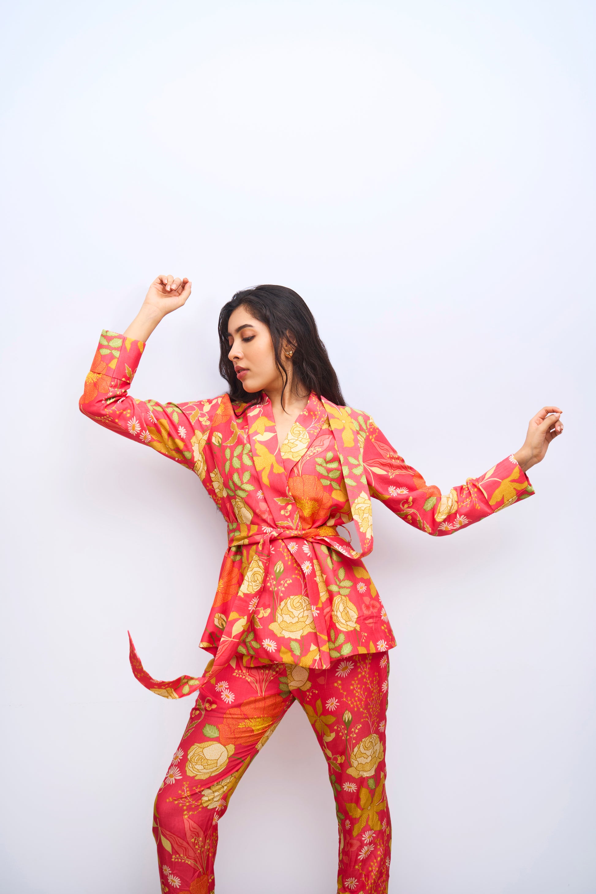 Crimson Red Wrap Co-ord Set