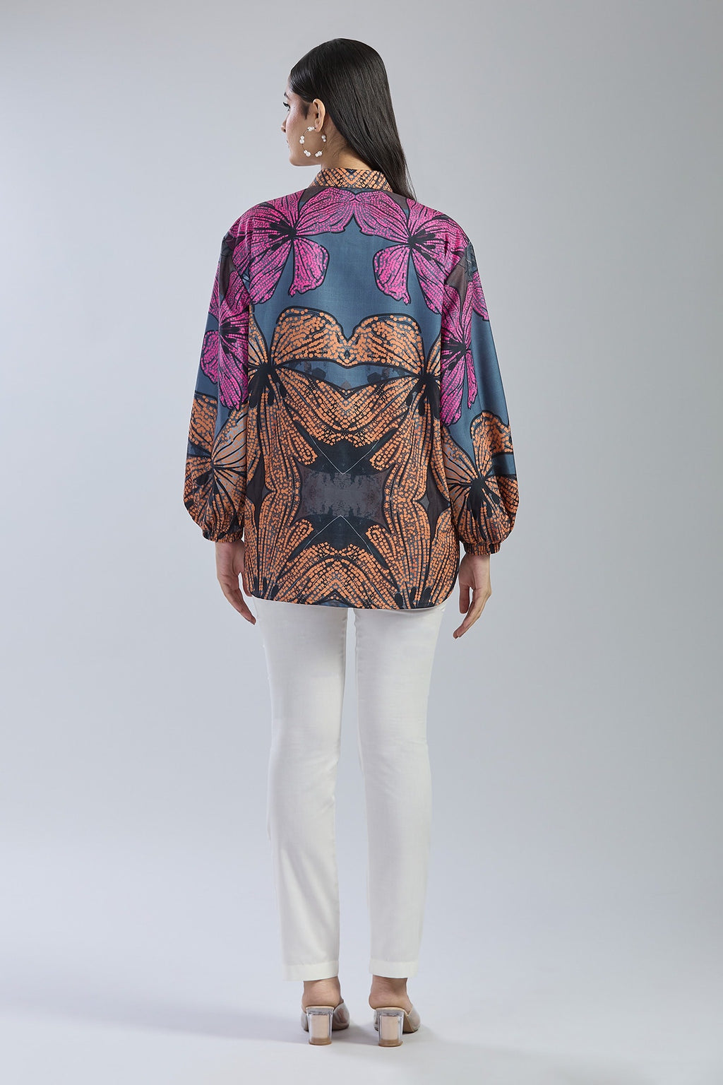 Black X Red Pearl Embroidered Shirt