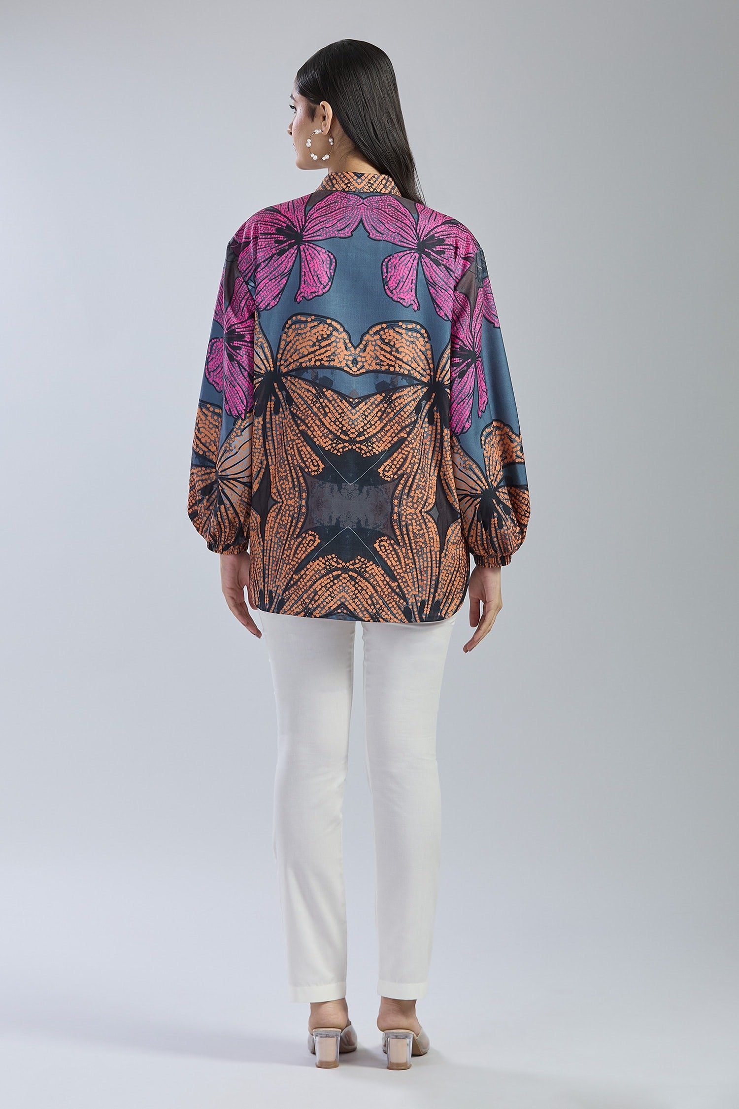 Black X Red Pearl Embroidered Shirt