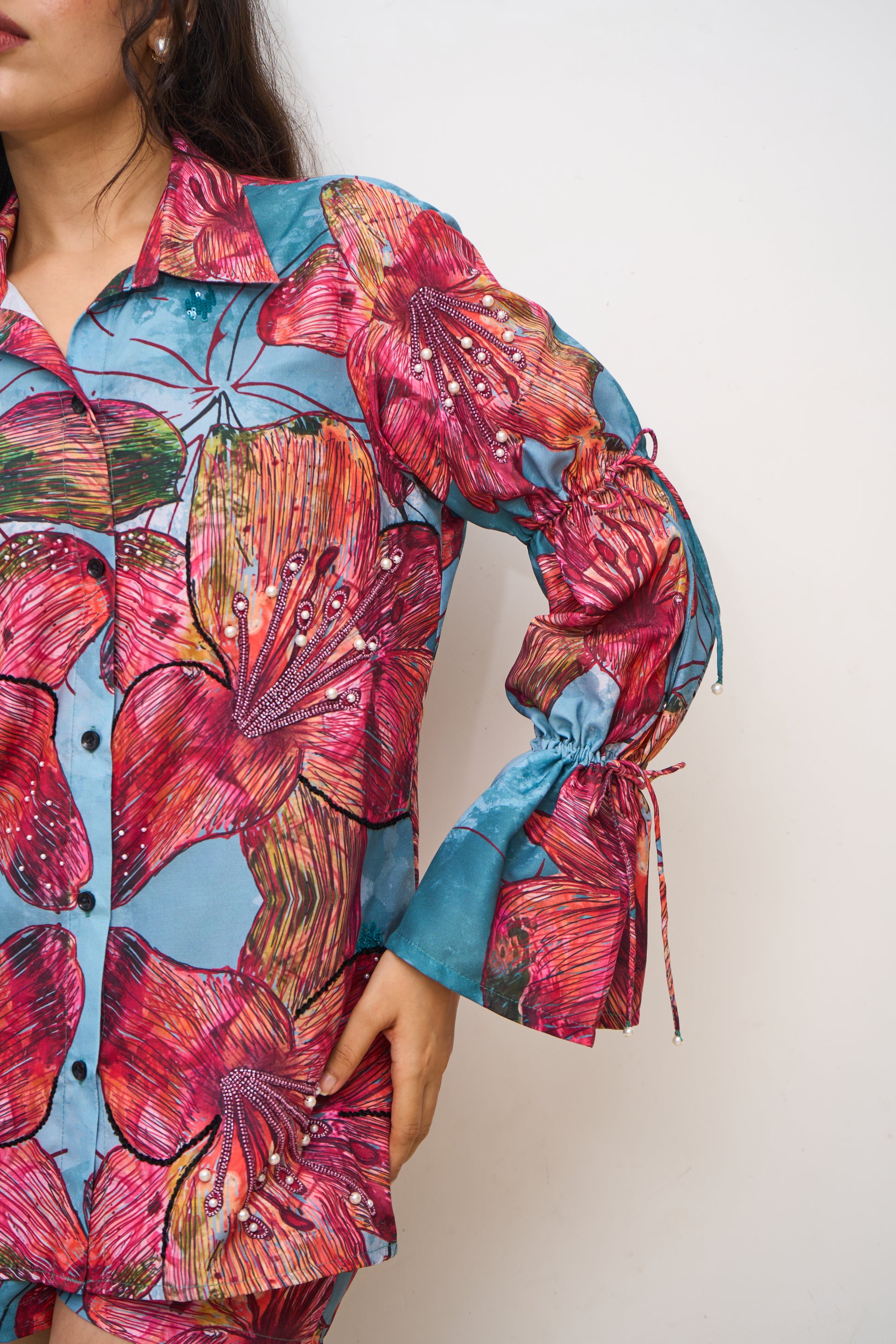 The Coral Blue Oversized Shirt