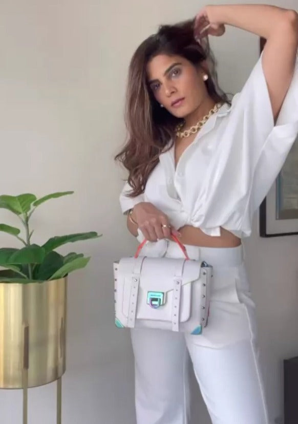 Krishna Talesra In Our White Oversized Co-ord set